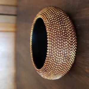 Wide Chunky Domed Copper Colored Bangle Bracelet